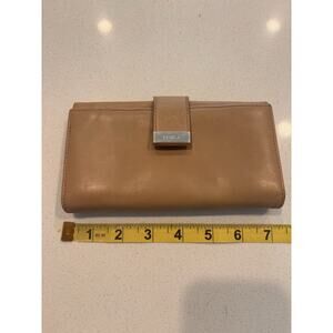 FURLA Women's Medium Slim Beige Bifold Leather Wallet